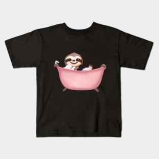 Cute Baby Sloth Bathtub Kids T-Shirt